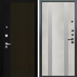 Входная дверь Аргус ЛЮКС 3К ПРО Рокси Дуб рейка морение + Дуэт Белое дерево вставки Изабель