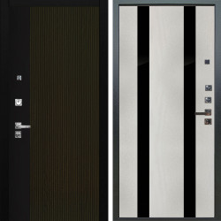 Входная дверь Аргус ЛЮКС 3К ПРО Рокси Дуб рейка морение + Дуэт Белое дерево вставки Кензо