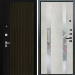 Входная дверь Аргус ЛЮКС 3К ПРО Рокси Дуб рейка морение + Дуэт Белое дерево вставки Николь