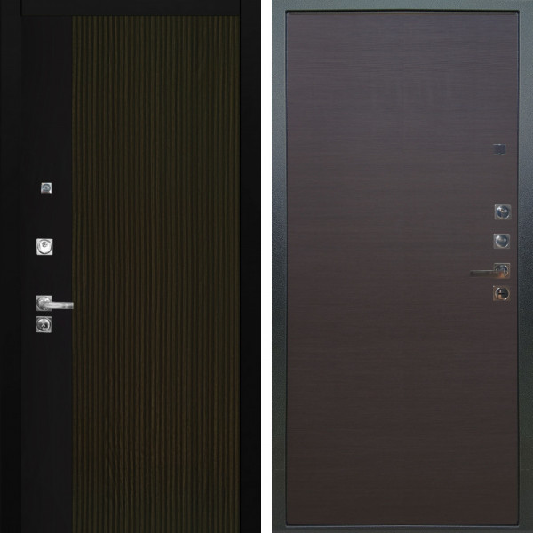 Входная дверь Аргус ЛЮКС 3К ПРО Рокси Дуб рейка морение + Элегант Венге горизонт