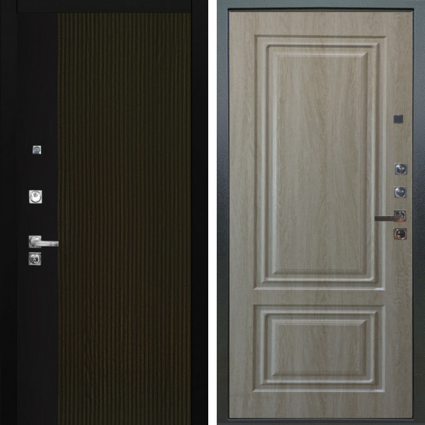 Входная дверь Аргус ЛЮКС 3К ПРО Рокси Дуб рейка морение + Элион Дуб филадельфия крем