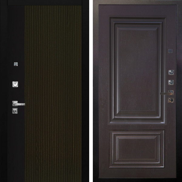 Входная дверь Аргус ЛЮКС 3К ПРО Рокси Дуб рейка морение + Элион Горький шоколад