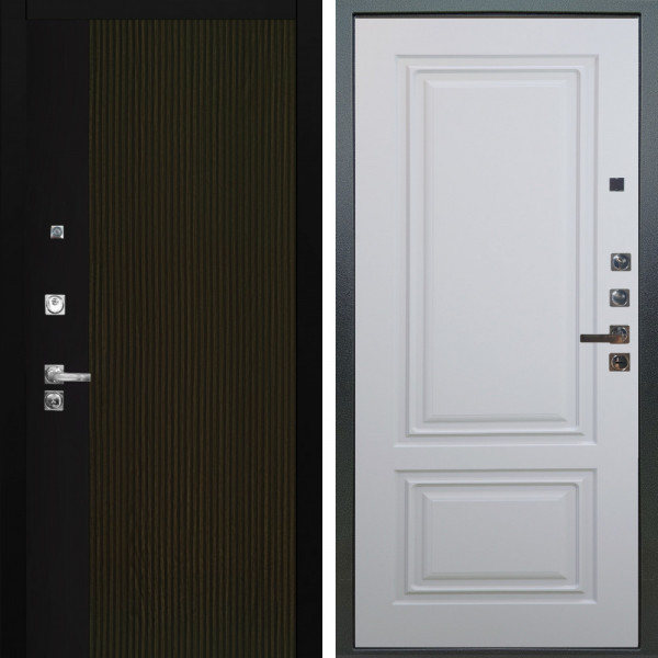 Входная дверь Аргус ЛЮКС 3К ПРО Рокси Дуб рейка морение + Элион Софт милк