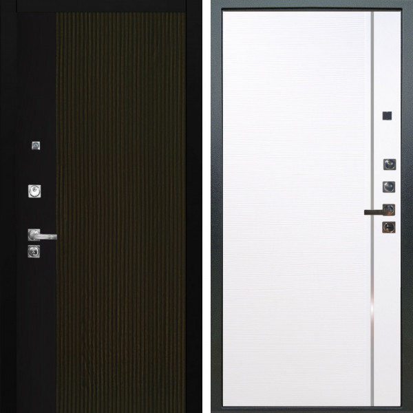 Входная дверь Аргус ЛЮКС 3К ПРО Рокси Дуб рейка морение + Гауда Роял вуд белый