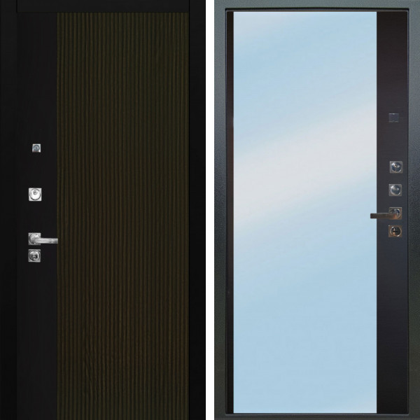 Входная дверь Аргус ЛЮКС 3К ПРО Рокси Дуб рейка морение + Магнум Черный софт