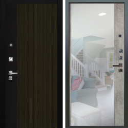 Входная дверь Аргус ЛЮКС 3К ПРО Рокси Дуб рейка морение + Магнум Светлый бетон