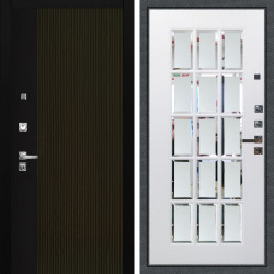 Входная дверь Аргус ЛЮКС 3К ПРО Рокси Дуб рейка морение + Мэрелин Софт милк с фацетом и пескоструем