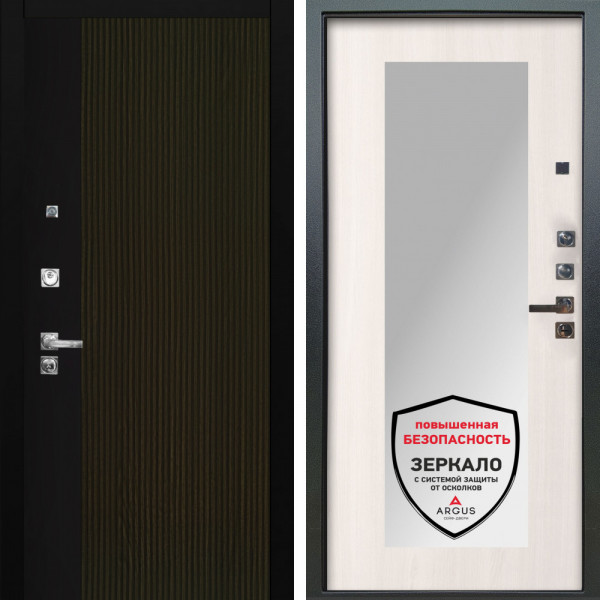 Входная дверь Аргус ЛЮКС 3К ПРО Рокси Дуб рейка морение + Милли Ларче светлый