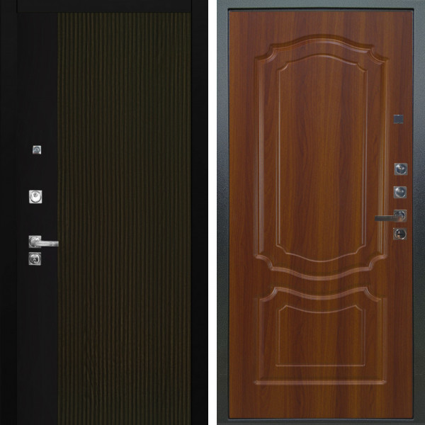 Входная дверь Аргус ЛЮКС 3К ПРО Рокси Дуб рейка морение + Мишель Дуб рустикальный