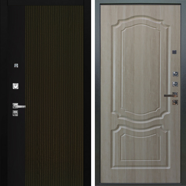 Входная дверь Аргус ЛЮКС 3К ПРО Рокси Дуб рейка морение + Мишель Ларче светлый