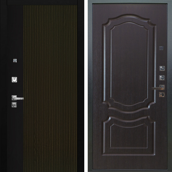 Входная дверь Аргус ЛЮКС 3К ПРО Рокси Дуб рейка морение + Мишель Венге