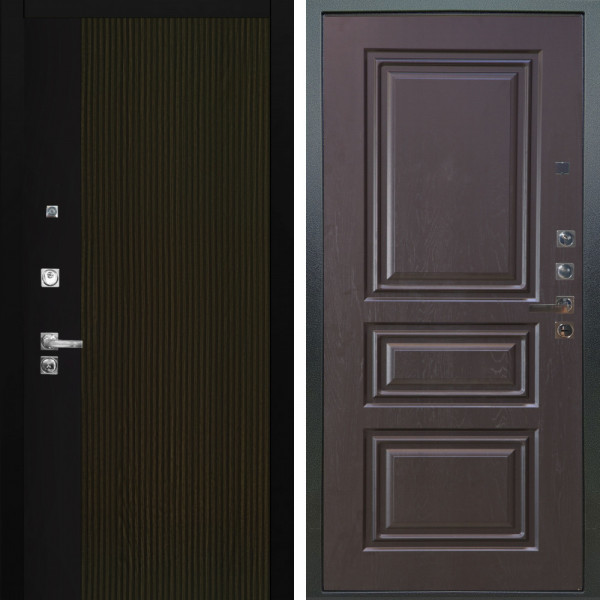 Входная дверь Аргус ЛЮКС 3К ПРО Рокси Дуб рейка морение + Скиф Горький шоколад