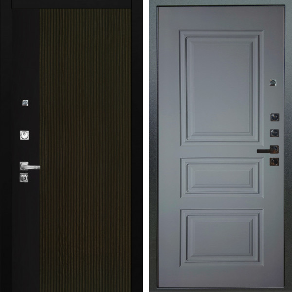 Входная дверь Аргус ЛЮКС 3К ПРО Рокси Дуб рейка морение + Скиф Силк маус