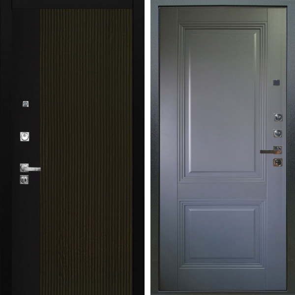 Входная дверь Аргус ЛЮКС 3К ПРО Рокси Дуб рейка морение + Соло Антрацит