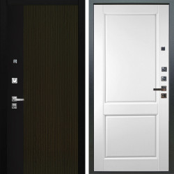 Входная дверь Аргус ЛЮКС 3К ПРО Рокси Дуб рейка морение + Соренто Белая эмаль