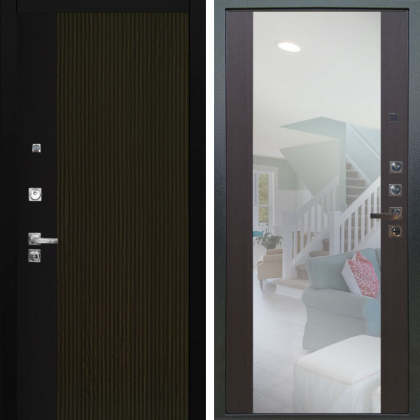 Входная дверь Аргус ЛЮКС 3К ПРО Рокси Дуб рейка морение + Вояж Венге