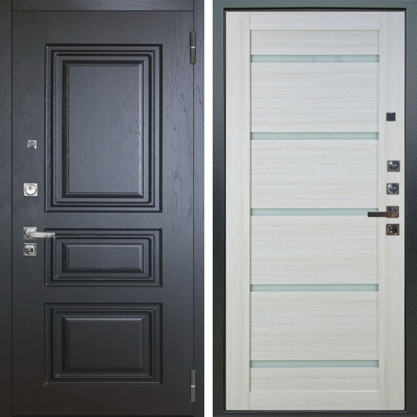 Входная дверь Аргус ЛЮКС 3К ПРО Скиф Горький шоколад + Александра Белая лиственница