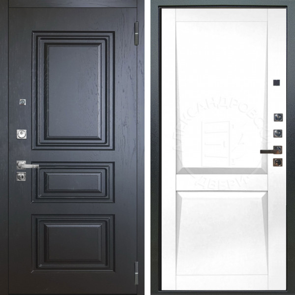 Входная дверь Аргус ЛЮКС 3К ПРО Скиф Горький шоколад + Ариана Белая эмаль