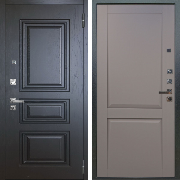 Входная дверь Аргус ЛЮКС 3К ПРО Скиф Горький шоколад + Ариана Серая эмаль
