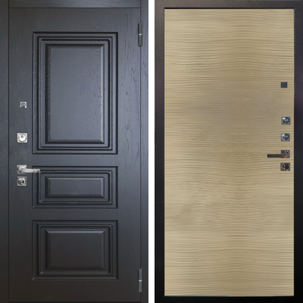 Входная дверь Аргус ЛЮКС 3К ПРО Скиф Горький шоколад + Элегант Дорс светлый горизонт