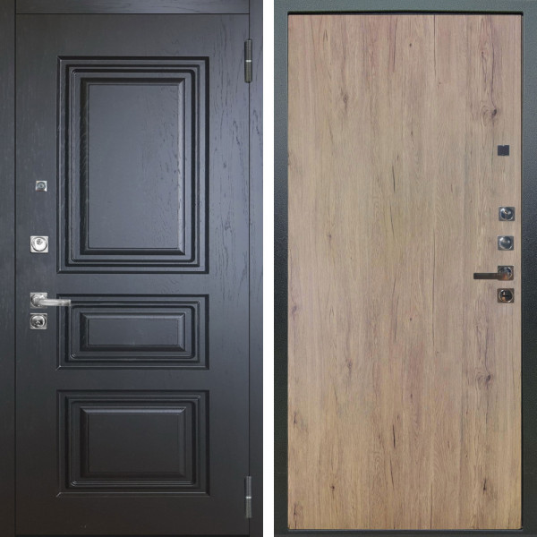 Входная дверь Аргус ЛЮКС 3К ПРО Скиф Горький шоколад + Элегант Рустик соломенный