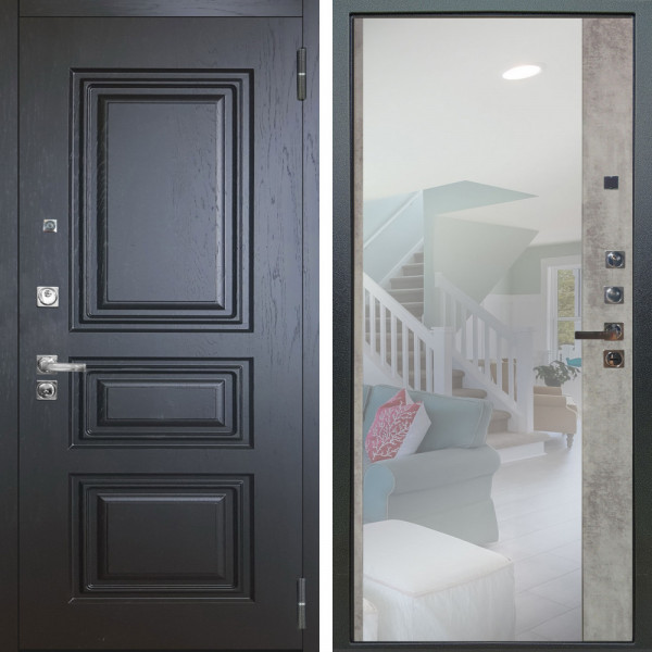 Входная дверь Аргус ЛЮКС 3К ПРО Скиф Горький шоколад + Магнум Светлый бетон