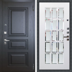 Входная дверь Аргус ЛЮКС 3К ПРО Скиф Горький шоколад + Мэрелин Софт милк с фацетом и пескоструем