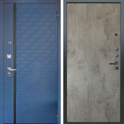 Входная дверь Аргус ЛЮКС 3К ПРО Тори Синий софт + Агат Светлый бетон