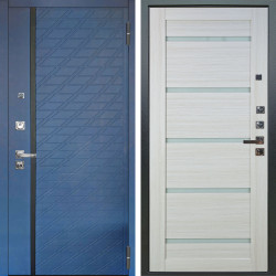 Входная дверь Аргус ЛЮКС 3К ПРО Тори Синий софт + Александра Белая лиственница