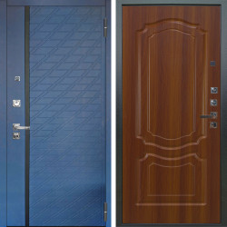 Входная дверь Аргус ЛЮКС 3К ПРО Тори Синий софт + Мишель Дуб рустикальный