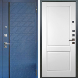 Входная дверь Аргус ЛЮКС 3К ПРО Тори Синий софт + Соренто Белая эмаль