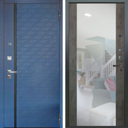 Входная дверь Аргус ЛЮКС 3К ПРО Тори Синий софт + Вояж Светлый бетон