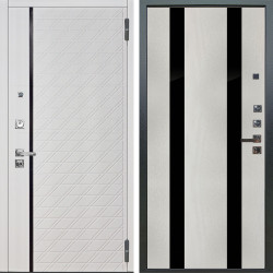 Входная дверь Аргус ЛЮКС 3К ПРО Тори Софт милк + Дуэт Белое дерево вставки Кензо