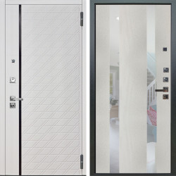 Входная дверь Аргус ЛЮКС 3К ПРО Тори Софт милк + Дуэт Белое дерево вставки Николь