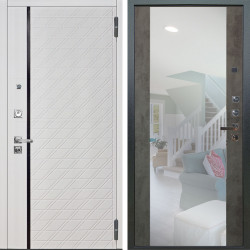 Входная дверь Аргус ЛЮКС 3К ПРО Тори Софт милк + Вояж Светлый бетон