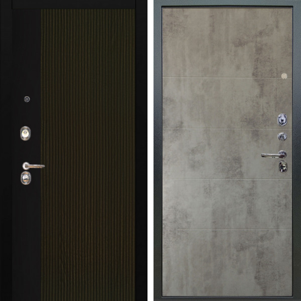 Входная дверь Аргус ЛЮКС 3К Рокси Дуб рейка морение + Агат Светлый бетон