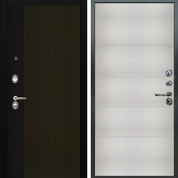 Входная дверь Аргус ЛЮКС 3К Рокси Дуб рейка морение + Агат Вельвет белый горизонт