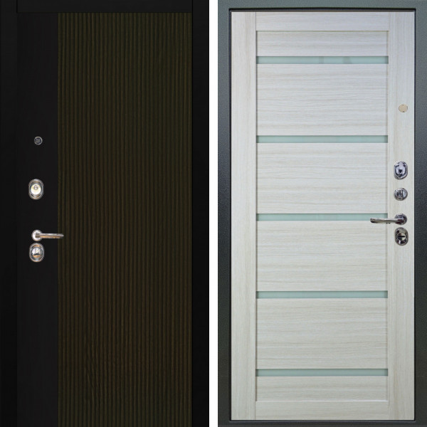 Входная дверь Аргус ЛЮКС 3К Рокси Дуб рейка морение + Александра Белая лиственница