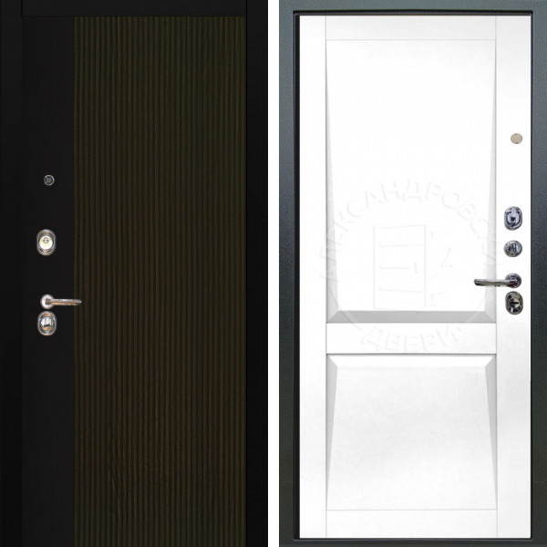 Входная дверь Аргус ЛЮКС 3К Рокси Дуб рейка морение + Ариана Белая эмаль