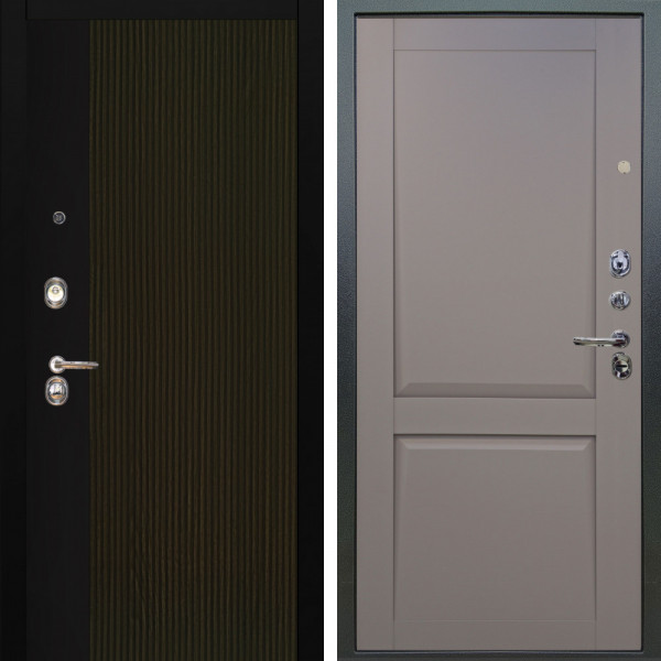 Входная дверь Аргус ЛЮКС 3К Рокси Дуб рейка морение + Ариана Серая эмаль