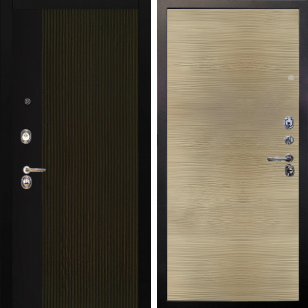 Входная дверь Аргус ЛЮКС 3К Рокси Дуб рейка морение + Элегант Дорс светлый горизонт