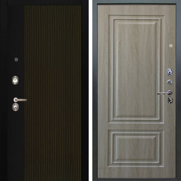 Входная дверь Аргус ЛЮКС 3К Рокси Дуб рейка морение + Элион Дуб филадельфия крем