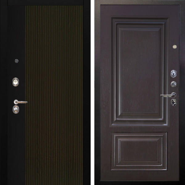 Входная дверь Аргус ЛЮКС 3К Рокси Дуб рейка морение + Элион Горький шоколад
