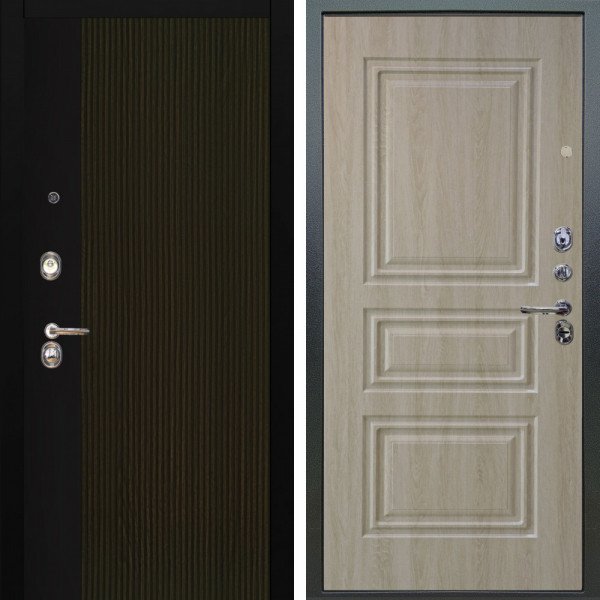 Входная дверь Аргус ЛЮКС 3К Рокси Дуб рейка морение + Скиф Дуб филадельфия крем