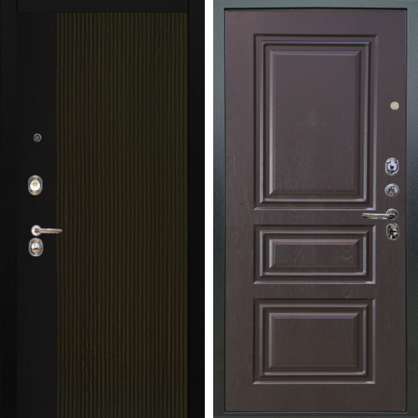 Входная дверь Аргус ЛЮКС 3К Рокси Дуб рейка морение + Скиф Горький шоколад