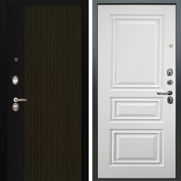 Входная дверь Аргус ЛЮКС 3К Рокси Дуб рейка морение + Скиф Софт милк