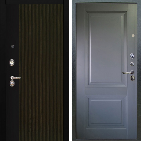 Входная дверь Аргус ЛЮКС 3К Рокси Дуб рейка морение + Соло Антрацит софт