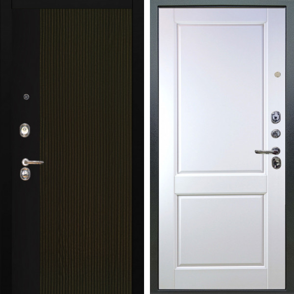 Входная дверь Аргус ЛЮКС 3К Рокси Дуб рейка морение + Соренто Белая эмаль