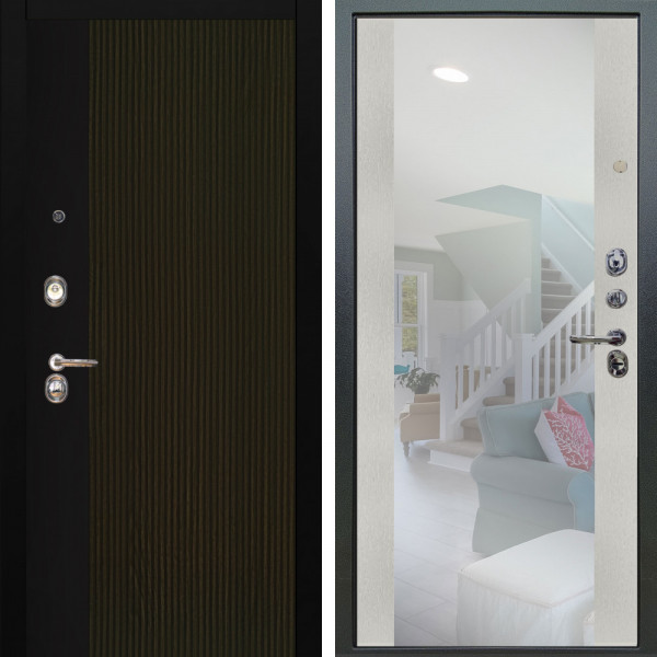 Входная дверь Аргус ЛЮКС 3К Рокси Дуб рейка морение + Вояж Белое дерево