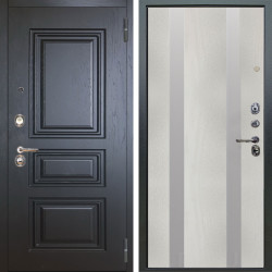 Входная дверь Аргус ЛЮКС 3К Скиф Горький Шоколад + Дуэт Белое дерево вставки Изабель